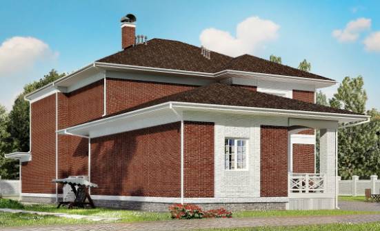 315-001-П Проект двухэтажного дома и гаражом, современный загородный дом из кирпича Назарово | Проекты домов от House Expert