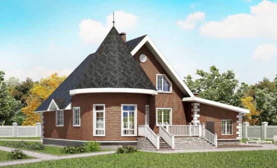 220-002-Л Проект двухэтажного дома с мансардным этажом, гараж, уютный домик из арболита Ачинск | Проекты домов от House Expert
