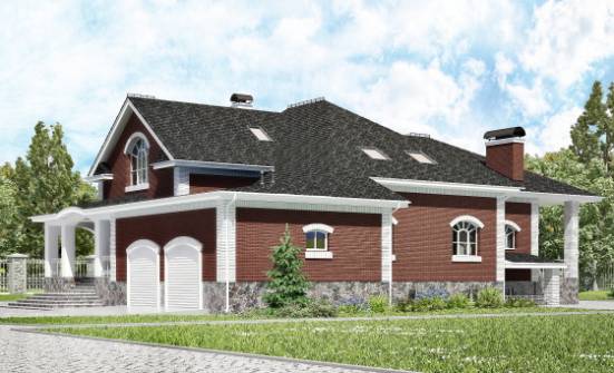 600-001-П Проект трехэтажного дома с мансардой и гаражом, современный загородный дом из бризолита Дудинка | Проекты домов от House Expert