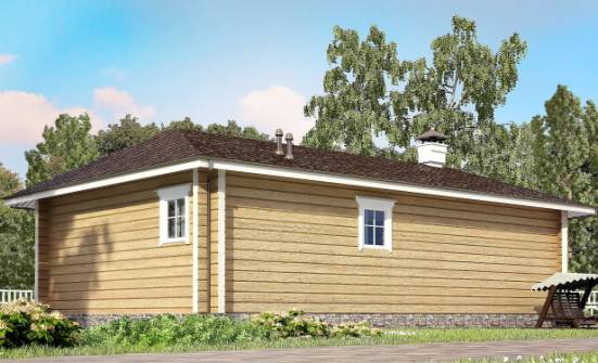 095-001-Л Проект одноэтажного дома, скромный коттедж из бревен Шарыпово | Проекты домов от House Expert