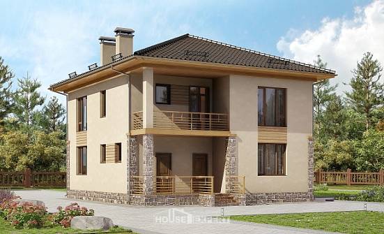 170-005-Л Проект двухэтажного дома, красивый коттедж из теплоблока Шарыпово | Проекты домов от House Expert