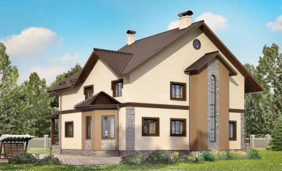 265-003-Л Проект двухэтажного дома, классический коттедж из пеноблока Минусинск | Проекты домов от House Expert