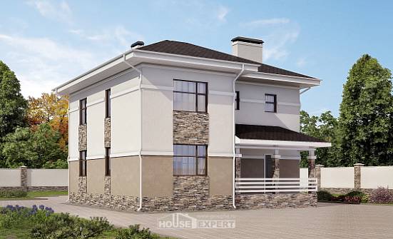 150-014-П Проект двухэтажного дома, красивый дом из бризолита Заозерный | Проекты домов от House Expert