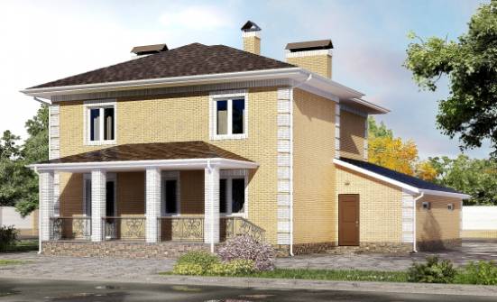 220-006-Л Проект двухэтажного дома, гараж, просторный домик из арболита Дудинка | Проекты домов от House Expert