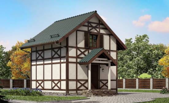060-002-П Проект двухэтажного дома мансардой, доступный загородный дом из бревен Норильск | Проекты домов от House Expert