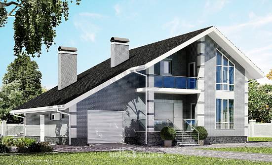 190-006-Л Проект двухэтажного дома мансардный этаж и гаражом, простой дом из газосиликатных блоков Норильск | Проекты домов от House Expert