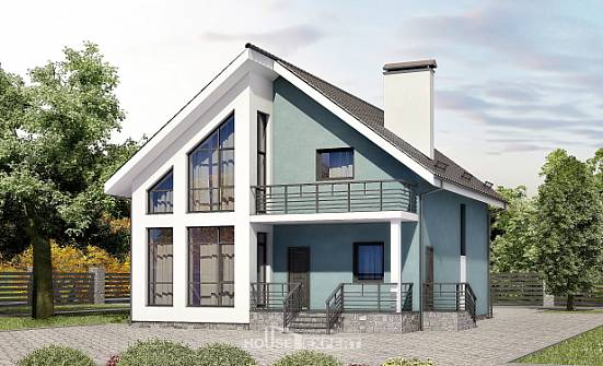 170-006-П Проект двухэтажного дома с мансардным этажом, простой дом из твинблока Железногорск | Проекты домов от House Expert