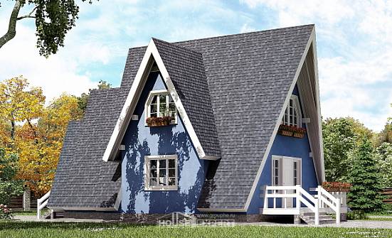 100-002-П Проект двухэтажного дома мансардой, бюджетный дом из бревен Ачинск | Проекты домов от House Expert