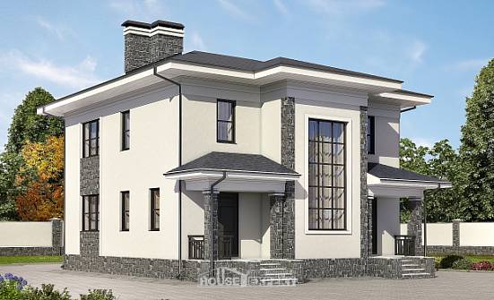 155-011-П Проект двухэтажного дома, бюджетный домик из арболита Сосновоборск | Проекты домов от House Expert
