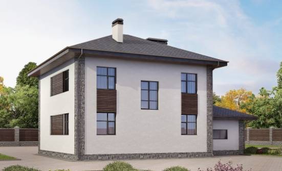 185-004-Л Проект двухэтажного дома и гаражом, классический коттедж из керамзитобетонных блоков Канск | Проекты домов от House Expert