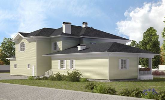 410-002-Л Проект двухэтажного дома, гараж, уютный коттедж из поризованных блоков Красноярск | Проекты домов от House Expert