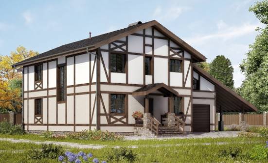250-002-П Проект двухэтажного дома мансардный этаж и гаражом, красивый дом из кирпича Дудинка | Проекты домов от House Expert
