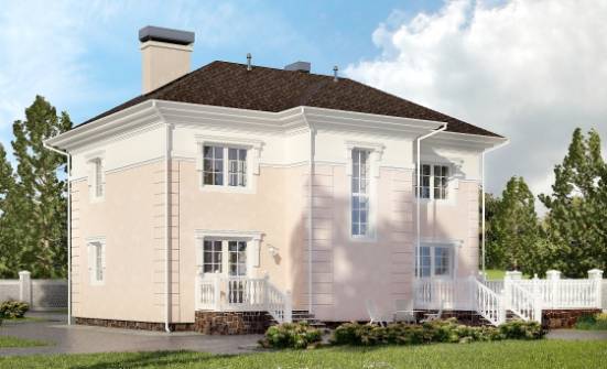 155-005-Л Проект двухэтажного дома, уютный коттедж из твинблока Железногорск | Проекты домов от House Expert
