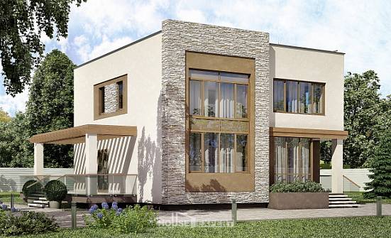185-001-П Проект двухэтажного дома, уютный загородный дом из теплоблока Назарово | Проекты домов от House Expert