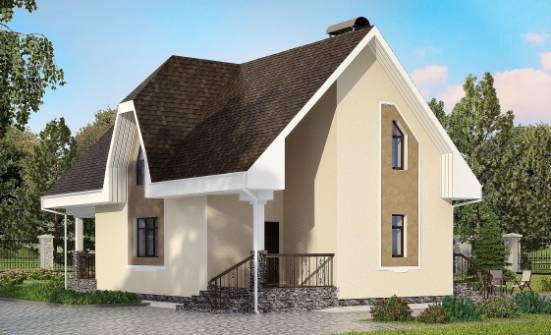 125-001-Л Проект двухэтажного дома мансардой, скромный дом из арболита Енисейск | Проекты домов от House Expert