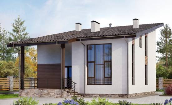 140-005-П Проект двухэтажного дома с мансардным этажом, бюджетный домик из газосиликатных блоков Сосновоборск | Проекты домов от House Expert