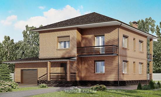 245-003-Л Проект двухэтажного дома, гараж, классический дом из кирпича Красноярск | Проекты домов от House Expert