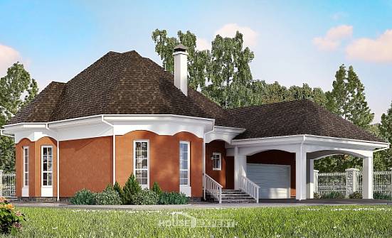 180-007-П Проект двухэтажного дома с мансардой и гаражом, доступный домик из газобетона Ачинск | Проекты домов от House Expert