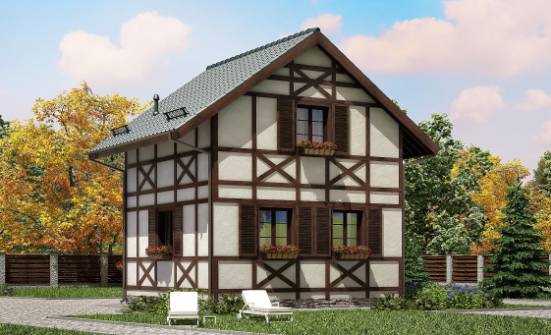 060-002-П Проект двухэтажного дома мансардой, доступный загородный дом из бревен Норильск | Проекты домов от House Expert