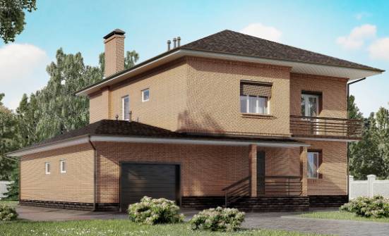 245-003-Л Проект двухэтажного дома, гараж, классический дом из кирпича Красноярск | Проекты домов от House Expert