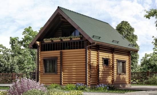 080-003-П Проект двухэтажного дома мансардой, бюджетный коттедж из дерева Шарыпово | Проекты домов от House Expert