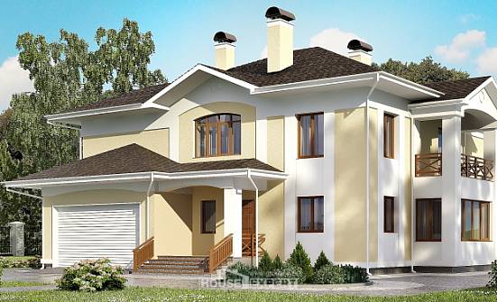 375-002-Л Проект двухэтажного дома и гаражом, классический коттедж из кирпича Ачинск | Проекты домов от House Expert