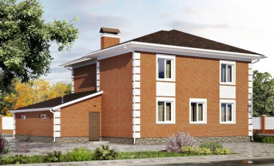 220-004-Л Проект двухэтажного дома и гаражом, современный дом из кирпича Минусинск | Проекты домов от House Expert