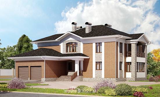 520-002-Л Проект трехэтажного дома, гараж, уютный домик из твинблока Железногорск | Проекты домов от House Expert