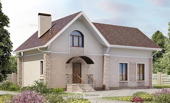 150-012-Л Проект двухэтажного дома с мансардой, компактный загородный дом из газосиликатных блоков Канск | Проекты домов от House Expert