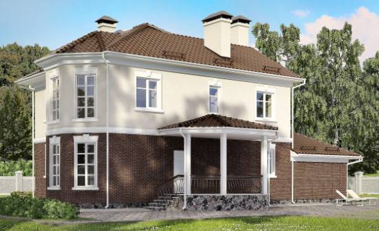 190-002-Л Проект двухэтажного дома, гараж, уютный загородный дом из арболита Ачинск | Проекты домов от House Expert