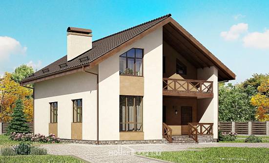 170-002-П Проект двухэтажного дома с мансардным этажом, классический коттедж из твинблока Ачинск | Проекты домов от House Expert