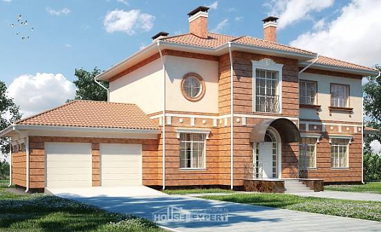 285-001-Л Проект двухэтажного дома и гаражом, огромный дом из кирпича Железногорск | Проекты домов от House Expert