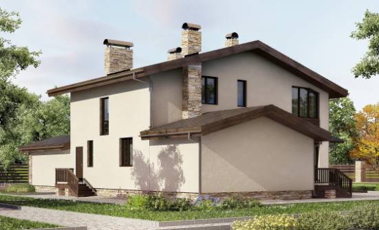 220-001-Л Проект двухэтажного дома с мансардой, гараж, современный домик из бризолита Железногорск | Проекты домов от House Expert