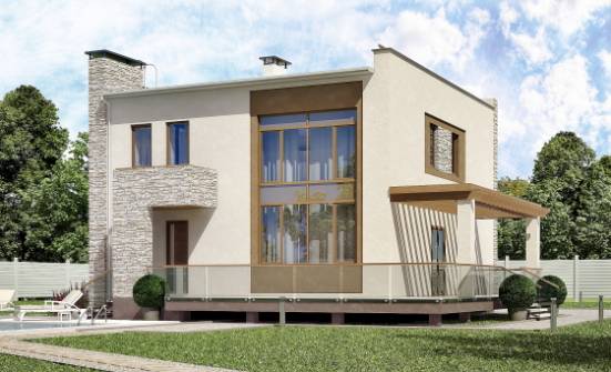 185-001-П Проект двухэтажного дома, уютный загородный дом из теплоблока Назарово | Проекты домов от House Expert