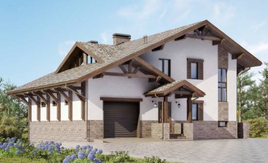 305-002-П Проект трехэтажного дома мансардой, большой домик из кирпича Заозерный | Проекты домов от House Expert