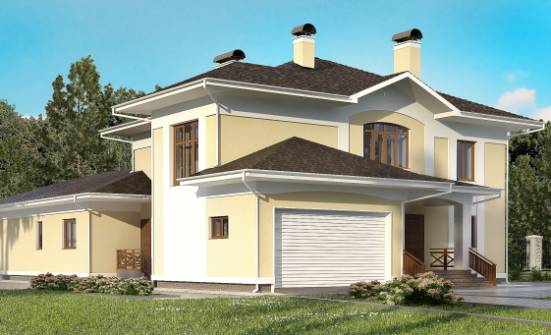 375-002-Л Проект двухэтажного дома и гаражом, классический коттедж из кирпича Ачинск | Проекты домов от House Expert