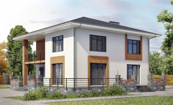 180-015-П Проект двухэтажного дома, компактный коттедж из газосиликатных блоков Сосновоборск | Проекты домов от House Expert