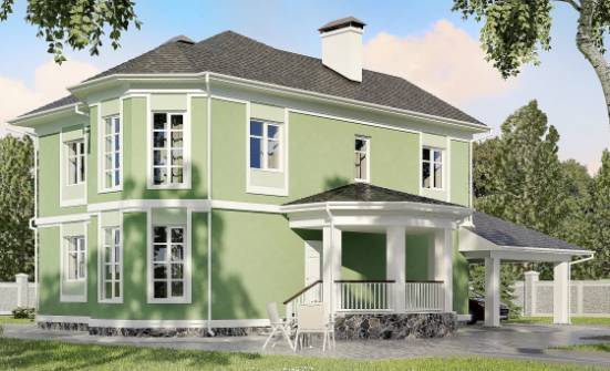 170-001-Л Проект двухэтажного дома, гараж, современный домик из поризованных блоков Зеленогорск | Проекты домов от House Expert