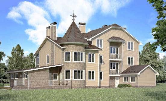 555-001-Л Проект трехэтажного дома мансардой, гараж, огромный коттедж из арболита Железногорск | Проекты домов от House Expert