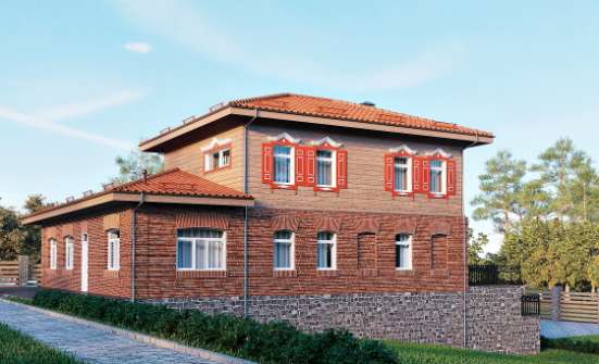 380-002-Л Проект трехэтажного дома и гаражом, классический домик из кирпича Шарыпово | Проекты домов от House Expert