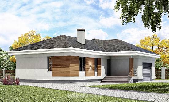 165-001-П Проект одноэтажного дома, гараж, красивый загородный дом из бризолита Канск | Проекты домов от House Expert