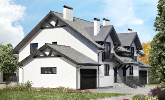 290-003-П Проект двухэтажного дома с мансардой, большой дом из пеноблока Шарыпово | Проекты домов от House Expert