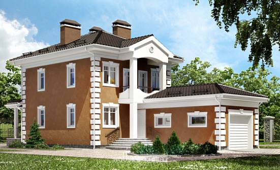 150-006-П Проект двухэтажного дома, гараж, современный домик из бризолита Назарово | Проекты домов от House Expert