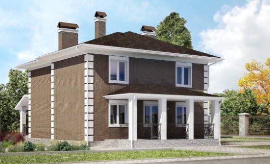 185-002-П Проект двухэтажного дома, современный загородный дом из газобетона Енисейск | Проекты домов от House Expert