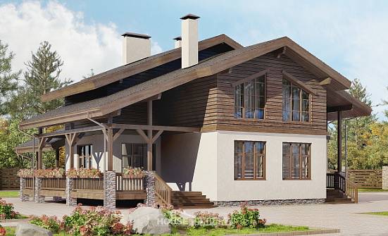 210-006-Л Проект двухэтажного дома с мансардным этажом, красивый дом из кирпича Норильск | Проекты домов от House Expert