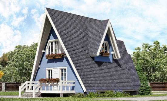 100-002-П Проект двухэтажного дома мансардой, бюджетный дом из бревен Ачинск | Проекты домов от House Expert