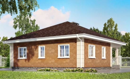100-001-Л Проект одноэтажного дома, красивый загородный дом из поризованных блоков Норильск | Проекты одноэтажных домов от House Expert