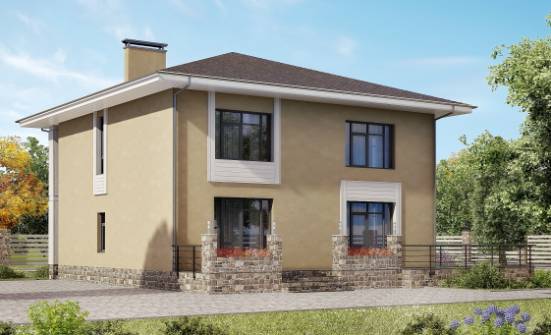 180-015-Л Проект двухэтажного дома, бюджетный дом из поризованных блоков Зеленогорск | Проекты домов от House Expert