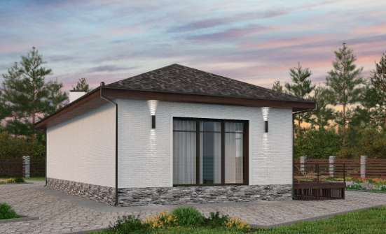 145-001-Л Проект бани из пеноблока Назарово | Проекты одноэтажных домов от House Expert