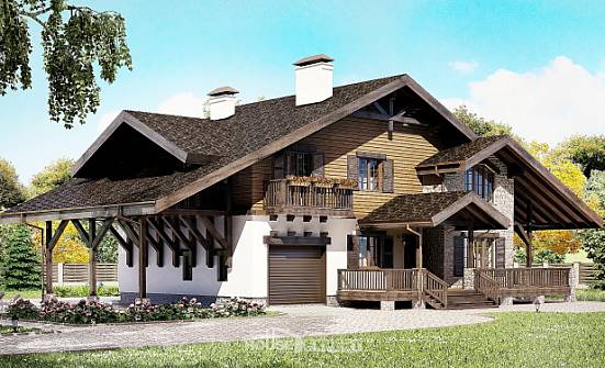 270-001-Л Проект двухэтажного дома мансардой, гараж, простой домик из кирпича Канск | Проекты домов от House Expert